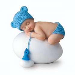 Figura nen bebè blau dormint
