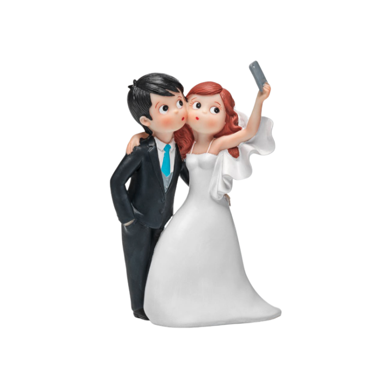 FIGURA PARA TARTA NOVIOS HACIÉNDOSE UN SELFIE!!